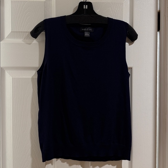 August Silk Deep Blue Knit Tank Top - Picture 1 of 6